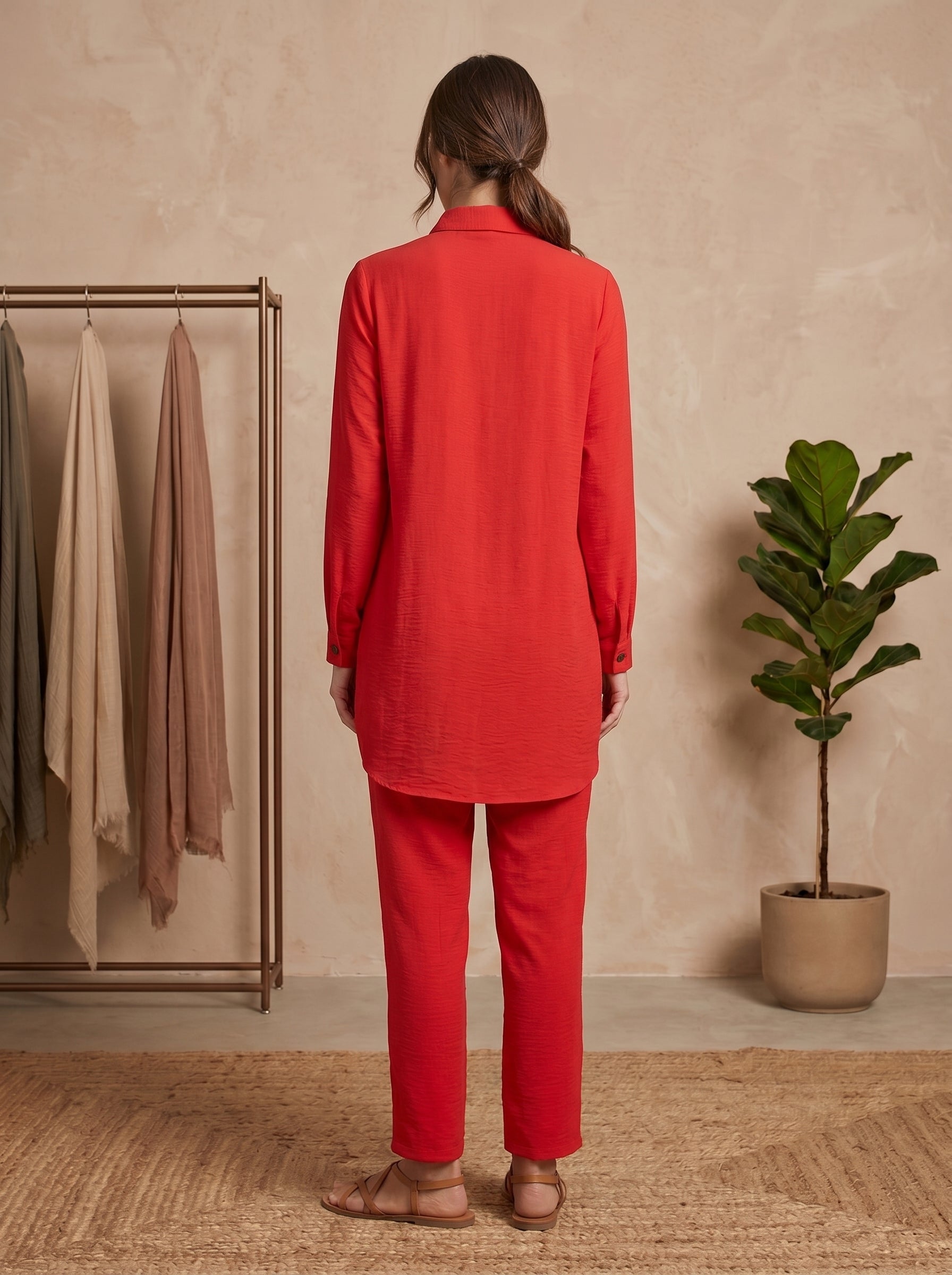 Classic Collared Long Sleeve Shirt Tunic