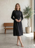 Elegant High-Neck Belted Maxi Dress