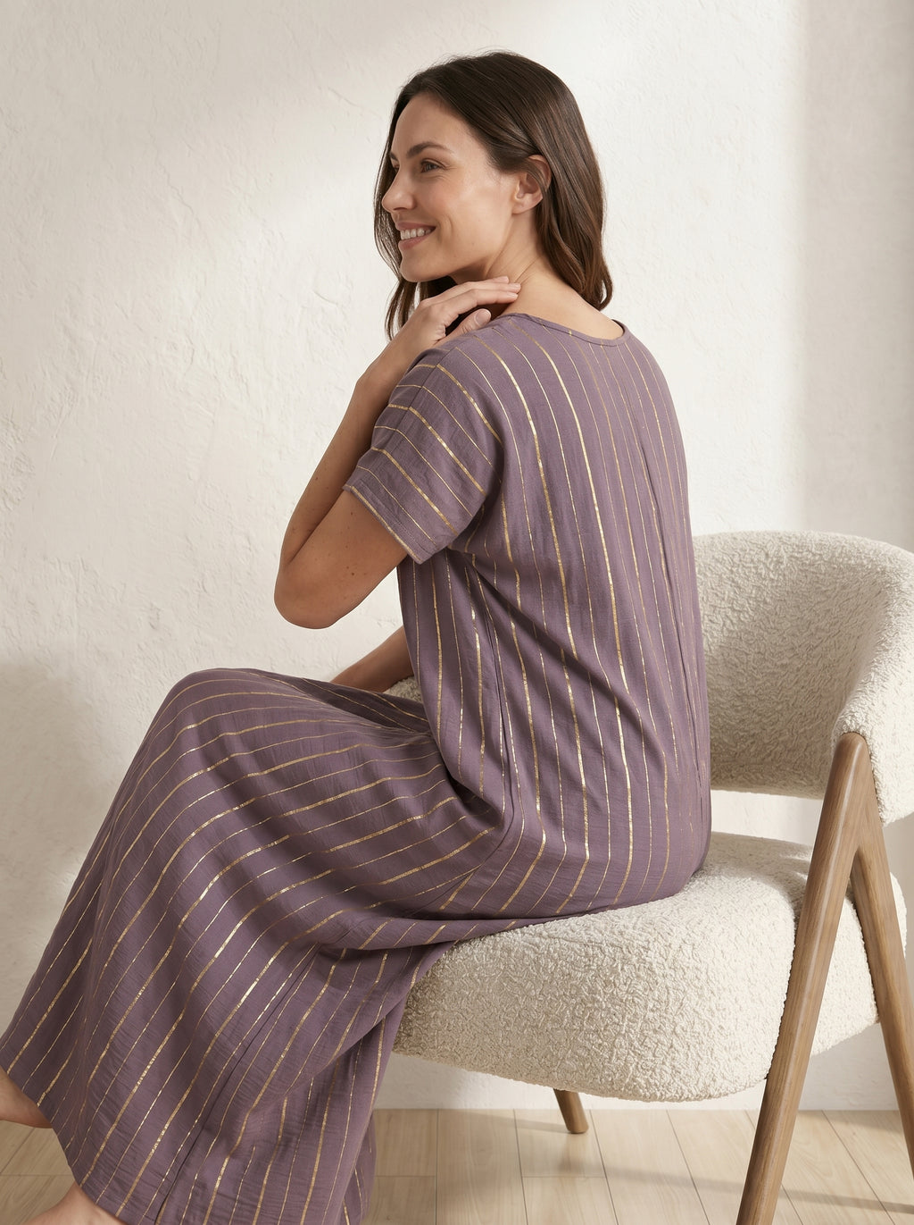 Relaxed-Fit Striped Inner Dress for Modern Modest Layering