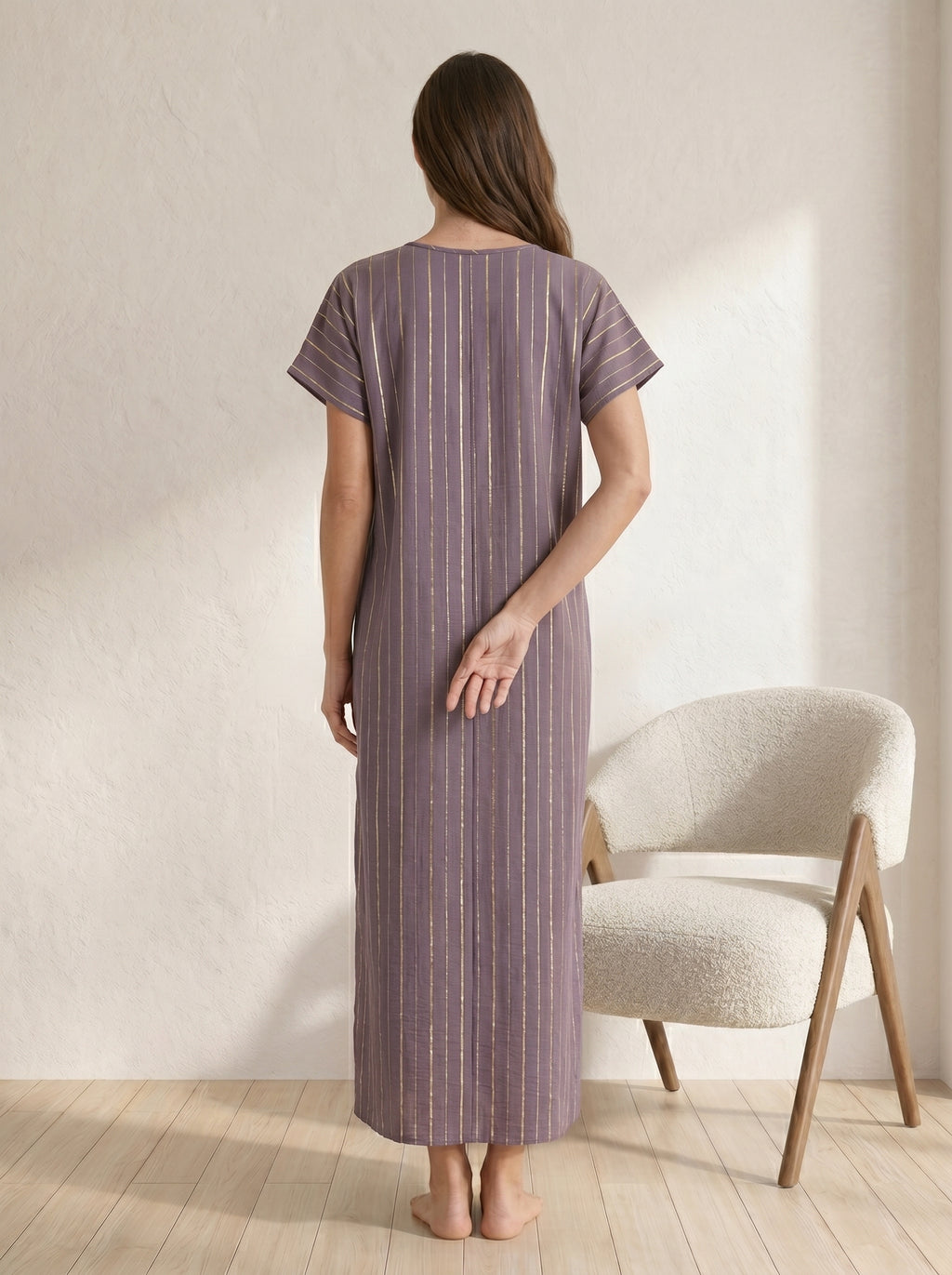 Relaxed-Fit Striped Inner Dress for Modern Modest Layering