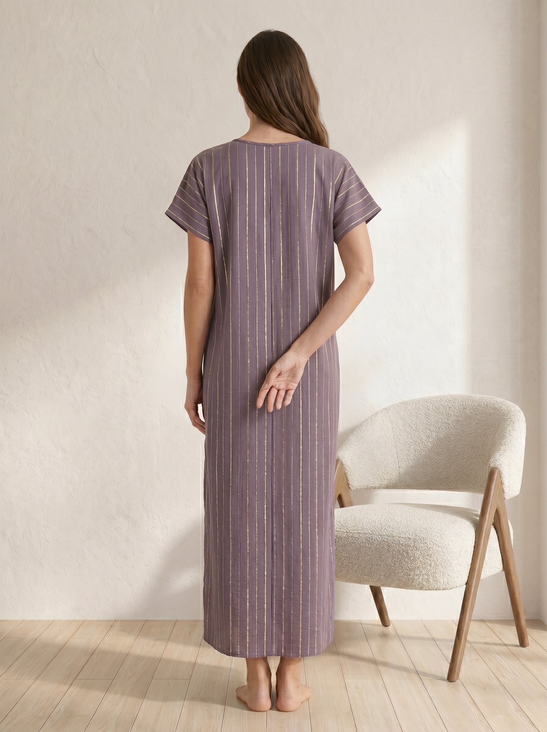 Relaxed-Fit Striped Inner Dress for Modern Modest Layering