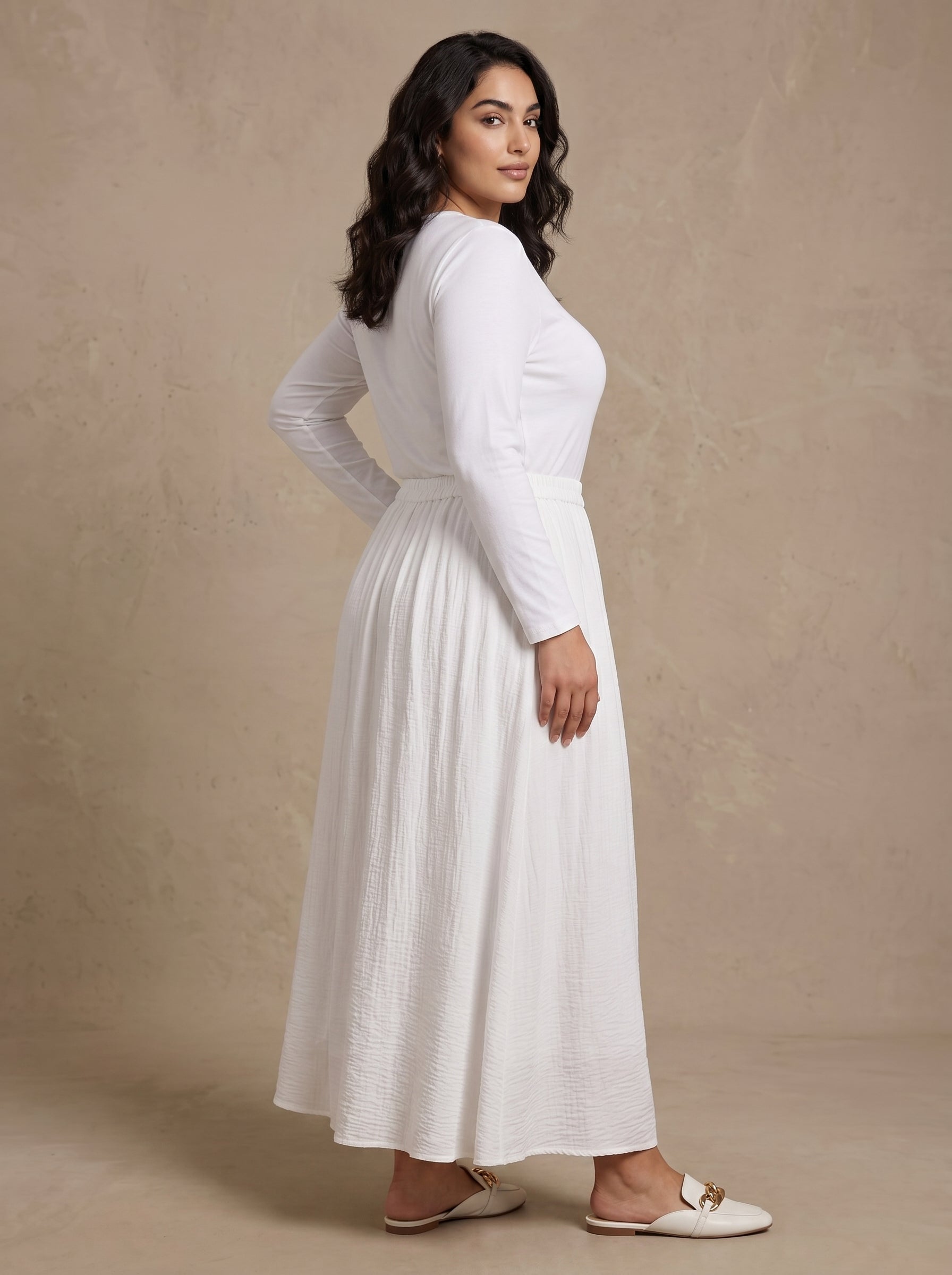 Daily Comfort Crepe Long Skirt