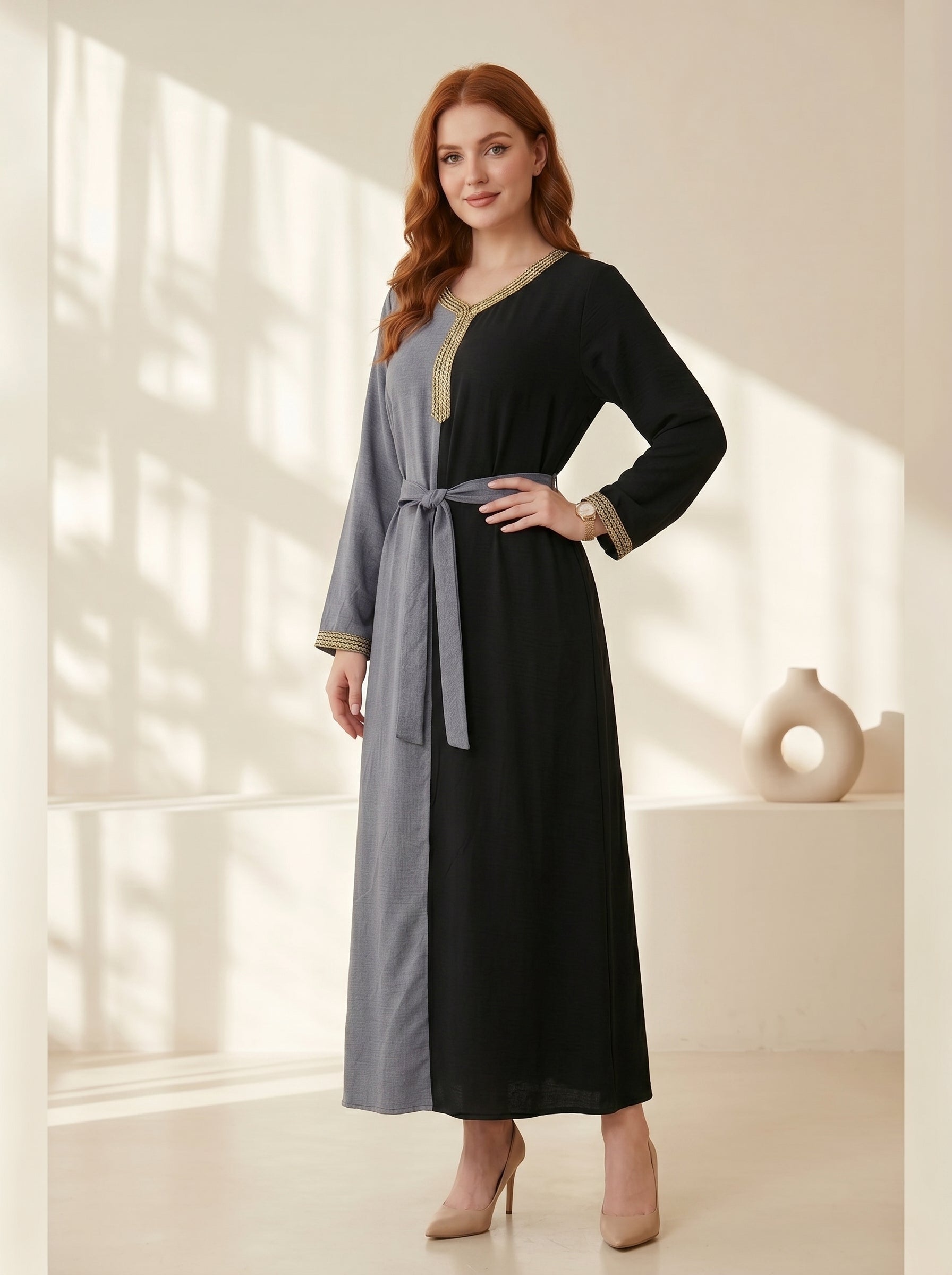 Premium Dual-Color Modest Kaftan