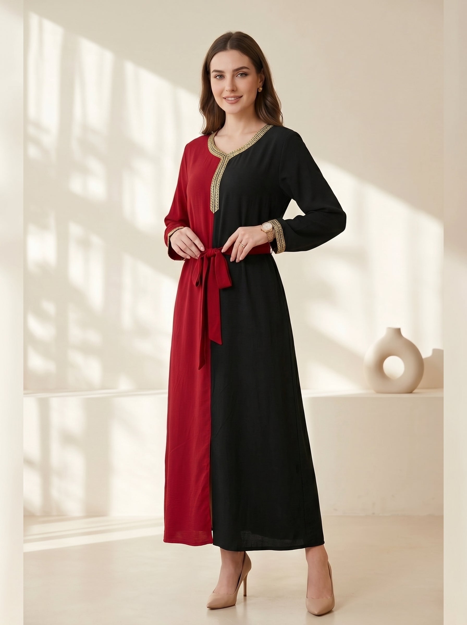 Premium Dual-Color Modest Kaftan