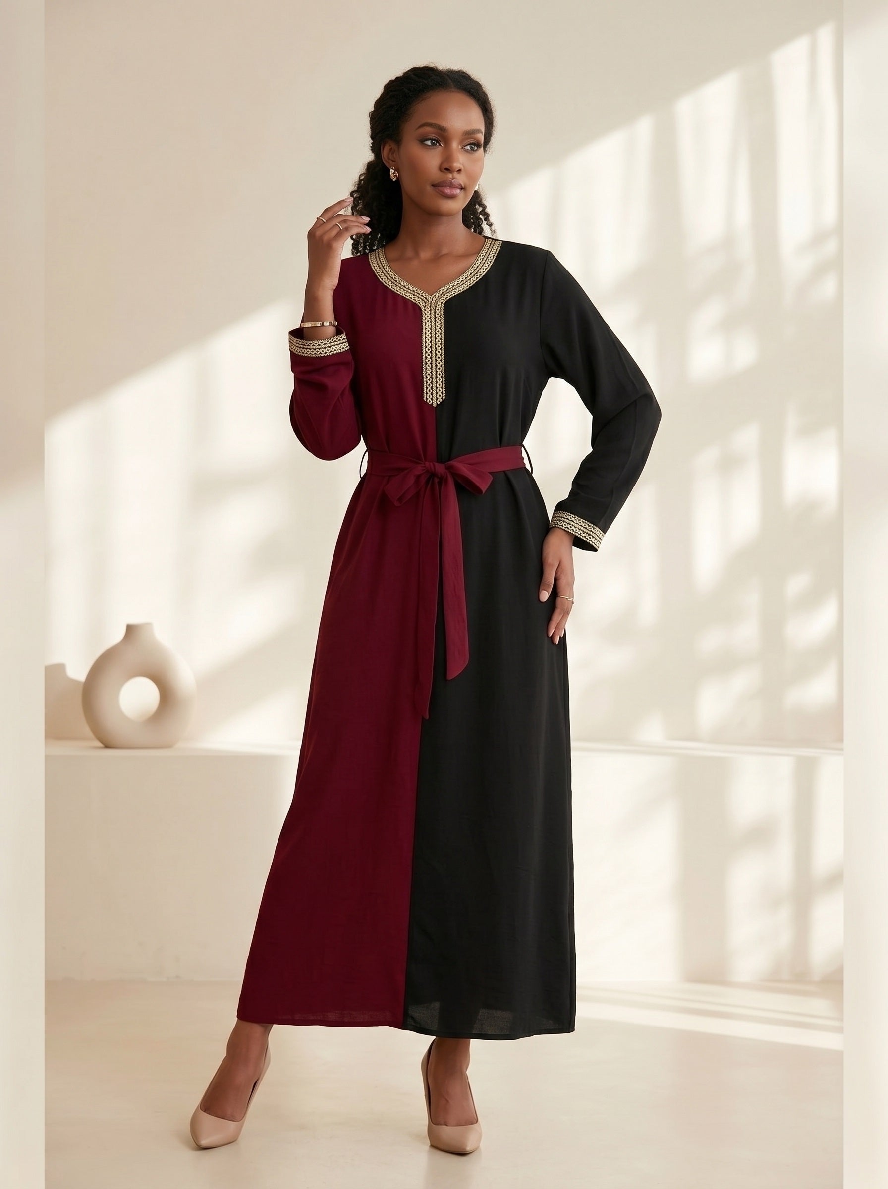 Premium Dual-Color Modest Kaftan