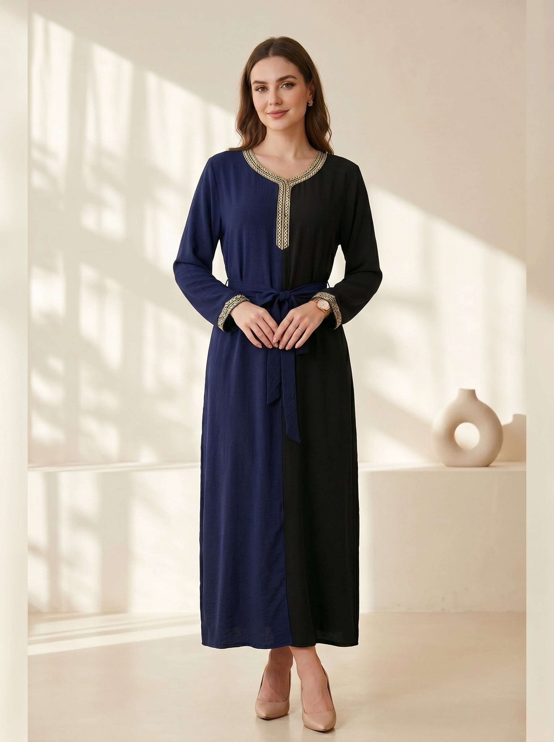 Premium Dual-Color Modest Kaftan