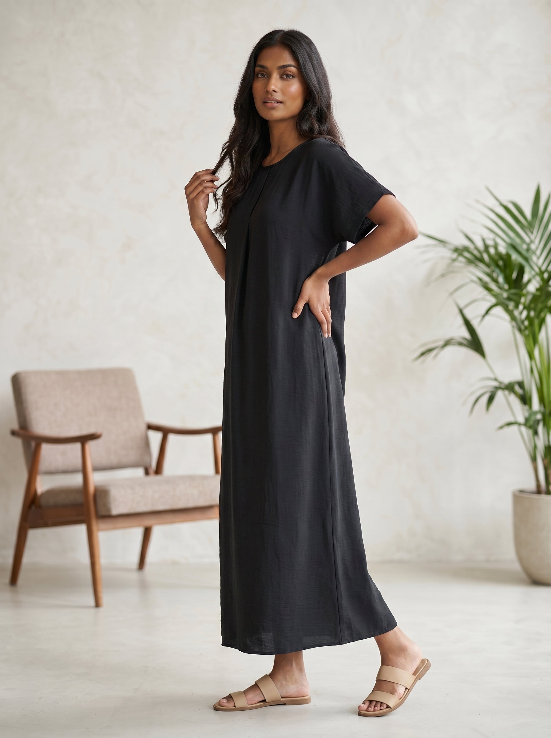 Short-Sleeve Maxi Dress
