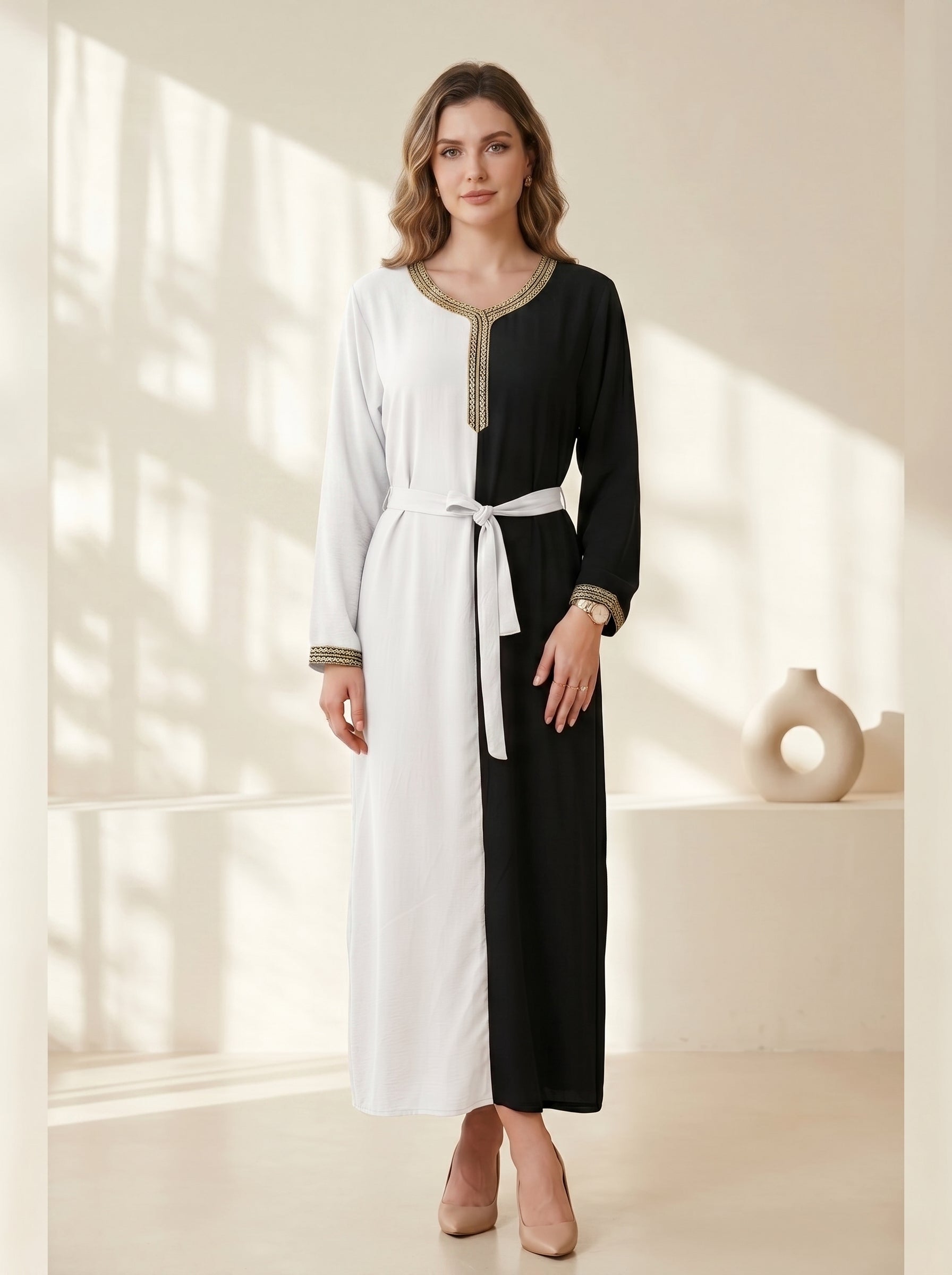 Premium Dual-Color Modest Kaftan