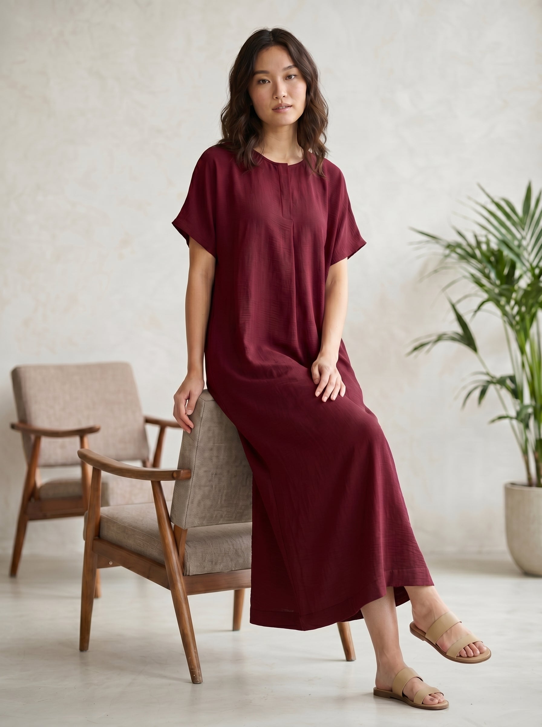 Short-Sleeve Maxi Dress
